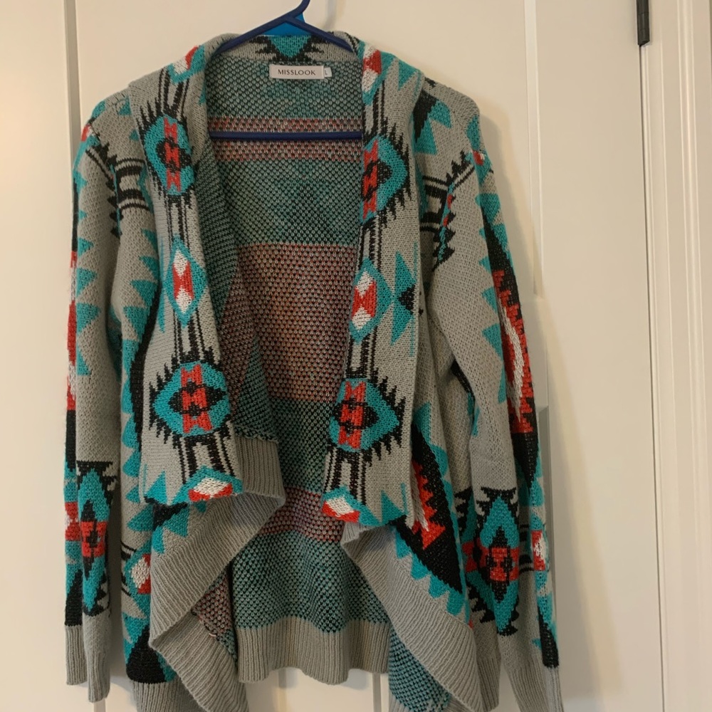 Awesome Boho Aztec Open Cardigan